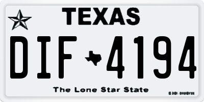 TX license plate DIF4194