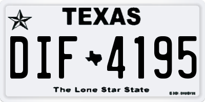 TX license plate DIF4195