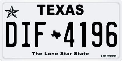 TX license plate DIF4196