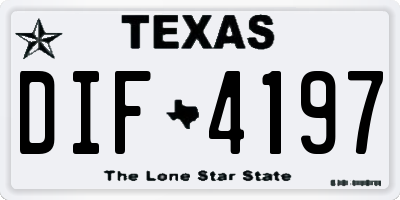 TX license plate DIF4197