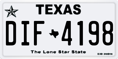 TX license plate DIF4198