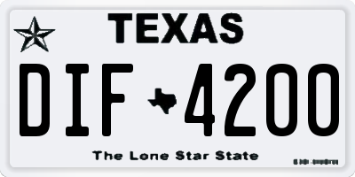 TX license plate DIF4200