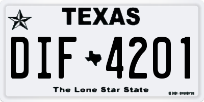 TX license plate DIF4201