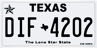 TX license plate DIF4202