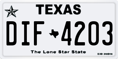 TX license plate DIF4203