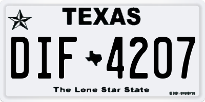 TX license plate DIF4207