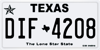 TX license plate DIF4208