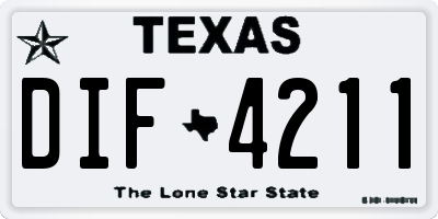TX license plate DIF4211