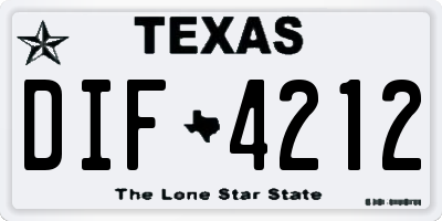 TX license plate DIF4212