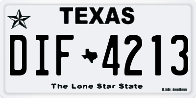 TX license plate DIF4213
