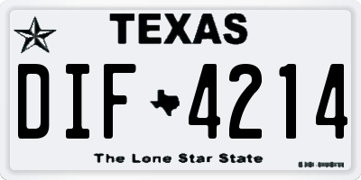 TX license plate DIF4214
