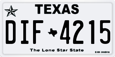 TX license plate DIF4215