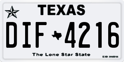 TX license plate DIF4216