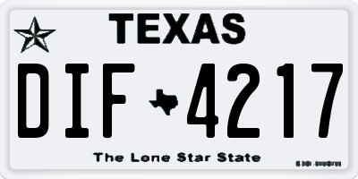 TX license plate DIF4217