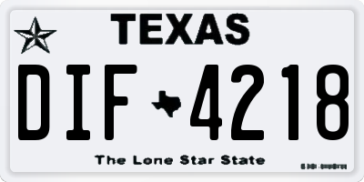 TX license plate DIF4218