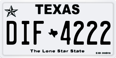 TX license plate DIF4222
