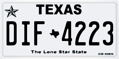 TX license plate DIF4223