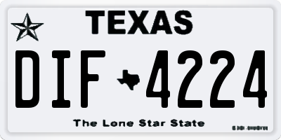 TX license plate DIF4224
