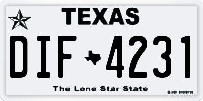 TX license plate DIF4231