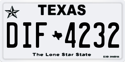 TX license plate DIF4232