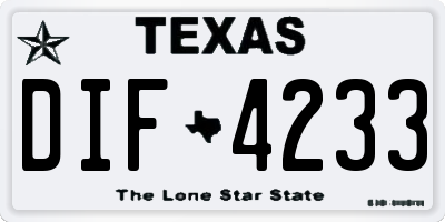 TX license plate DIF4233