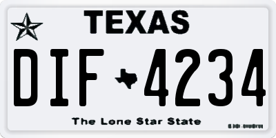 TX license plate DIF4234
