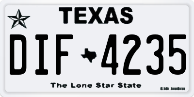 TX license plate DIF4235