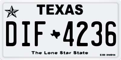 TX license plate DIF4236