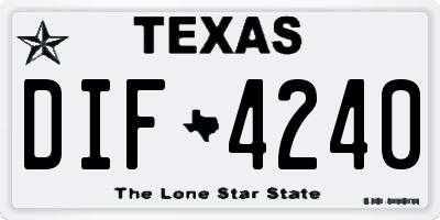 TX license plate DIF4240