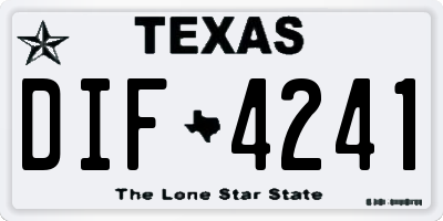 TX license plate DIF4241