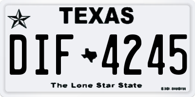 TX license plate DIF4245