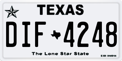 TX license plate DIF4248