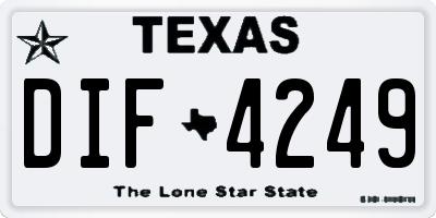 TX license plate DIF4249