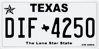 TX license plate DIF4250