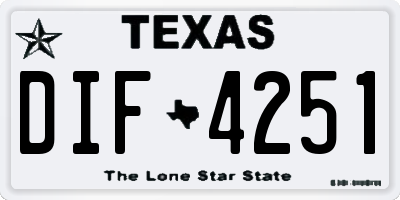 TX license plate DIF4251