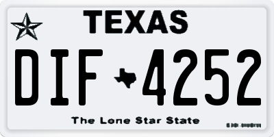 TX license plate DIF4252