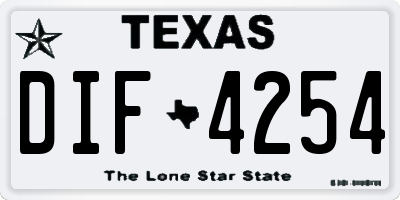 TX license plate DIF4254