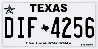TX license plate DIF4256