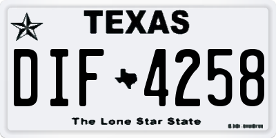 TX license plate DIF4258