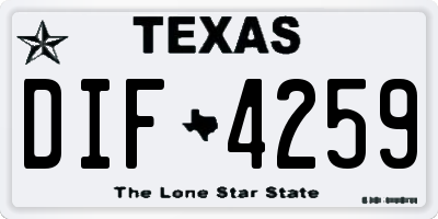 TX license plate DIF4259