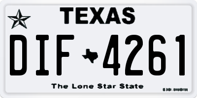TX license plate DIF4261