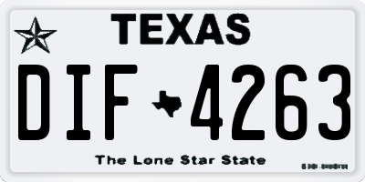 TX license plate DIF4263