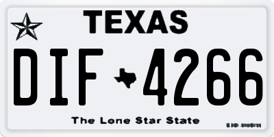 TX license plate DIF4266