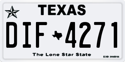 TX license plate DIF4271