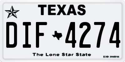 TX license plate DIF4274