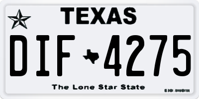 TX license plate DIF4275