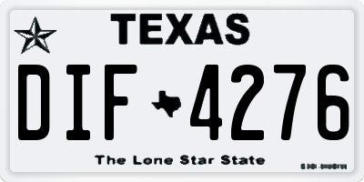 TX license plate DIF4276
