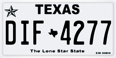 TX license plate DIF4277