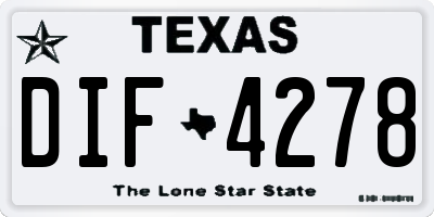 TX license plate DIF4278