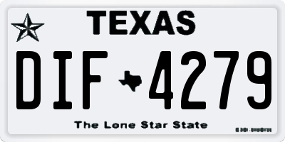 TX license plate DIF4279